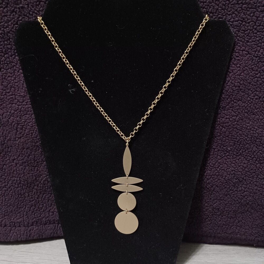 SUGARFIX Brass Mixed Geometric Shapes Necklace, 14"